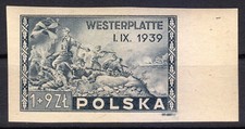 Pologne MNH 1945 Mi 407 U Sc B41 Last Stand at Westerplatte. Imperforated ** WW2