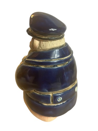 Vintage Marine Boot Kapitän Figur Tonkunst Maritim Keramik signiert Launa 70er - Bild 5 von 10