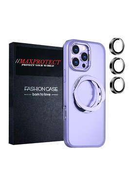 MAXPROTECT iPhone16 Pro Max Case with Len Protector/360°Rotatable Ring Stand