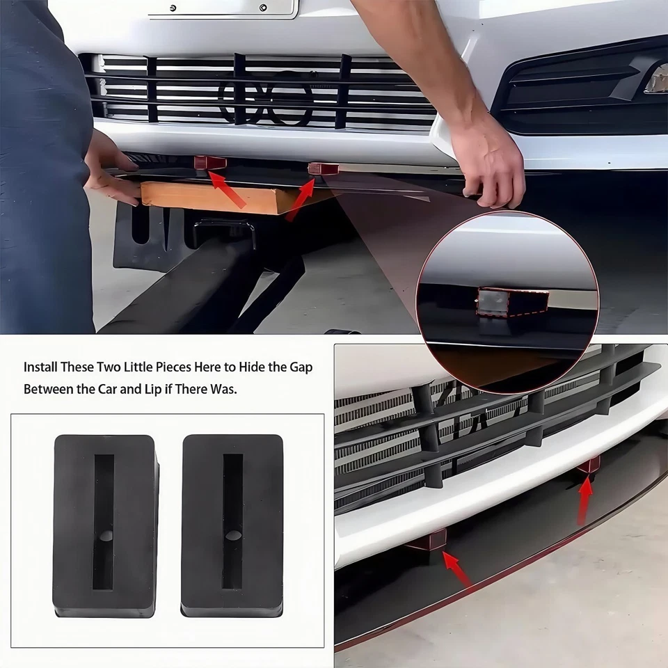 Kit de carrocería de alerón divisor parachoques delantero estilo fibra de carbono para Jaguar XE XJ XF Foto 3 de 4