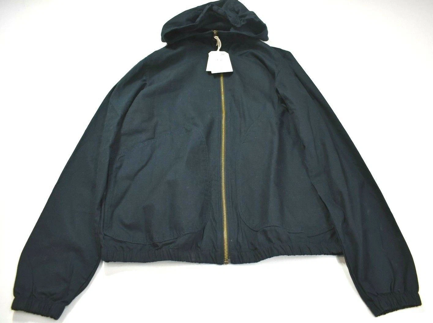 Denim & Flower Men Navy Blue Long Sleeve Full Zip Seam Pocket Casual Jacket M