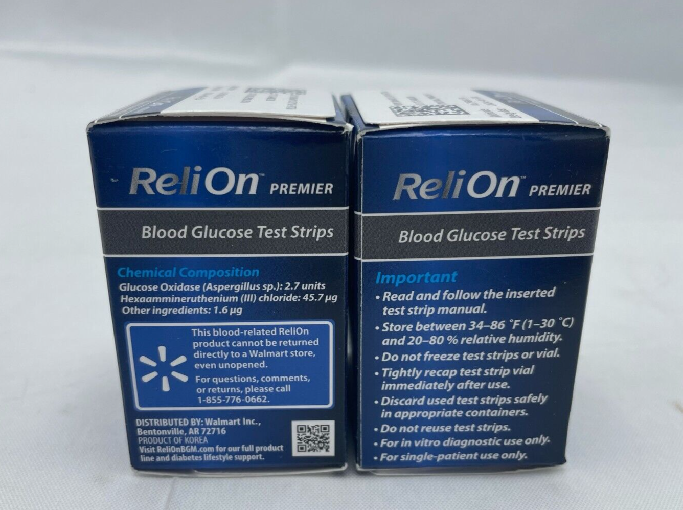 ReliOn Premier Blood Glucose Test Strips, 100 Count, 11/14/2023