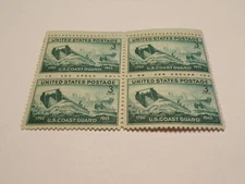 1945 - 3 Cent U.S. Coast Guard Block of Four Vintage Stamps (3869)