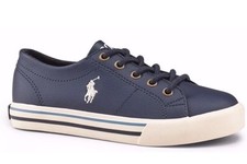 NIB Polo Ralph Lauren Junior Navy Child Scholar Tennis Shoe Size 2.5. 992140