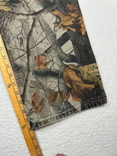 Pantaloni da falegname vintage Carhartt uomo 38x32 (36x32) USA verde mimetico Realtree B158 CMO - Foto 17 di 20