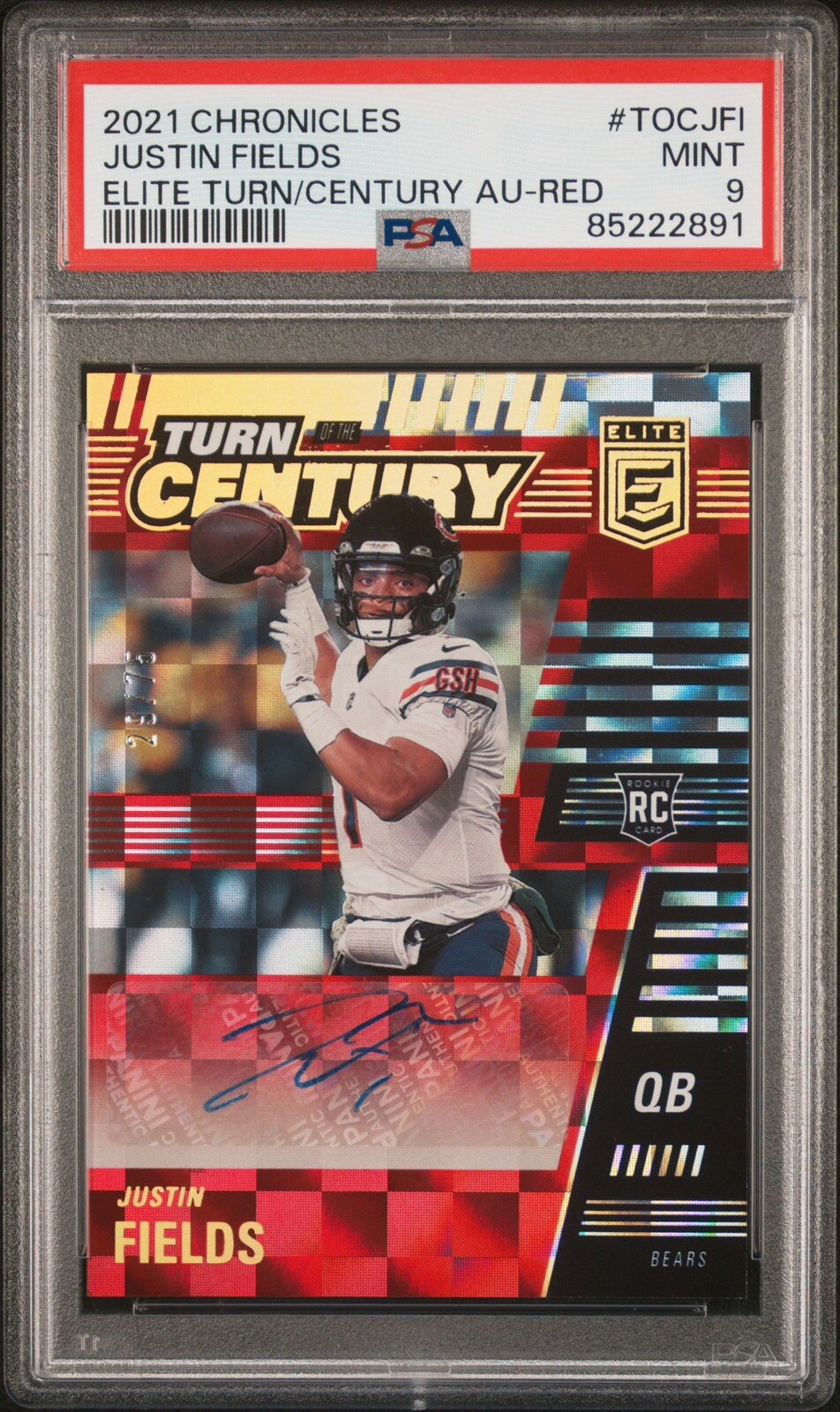 Justin Fields Panini Chronicles Elite Turn of the Century Autographs #TOCJFI Red