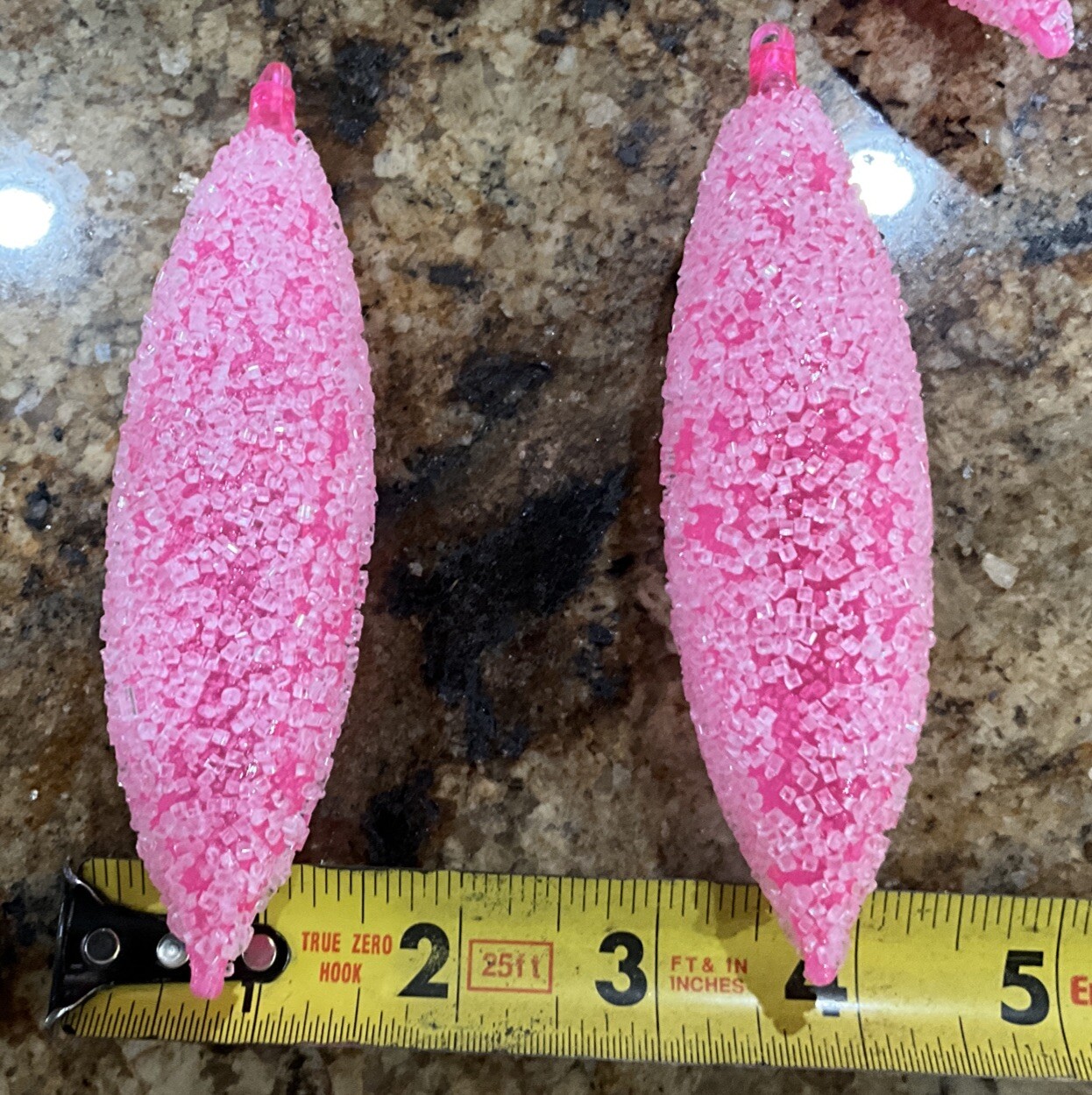 7 Vintage Jewelbrite Sugar Coated Neon Pink Plastic Christmas Tree