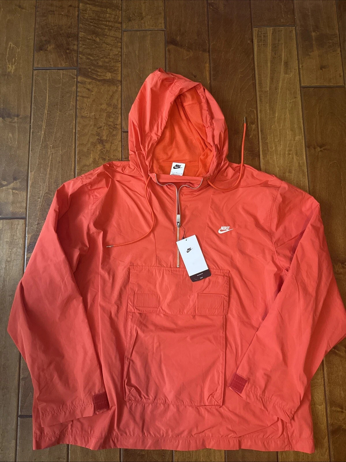Nike Men's Oversized Utility Windbreaker Vest Camp Scuba Drawstring Jacket Large