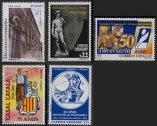 URUGUAY 2587 ** BELEN GEBÄUDE, 2589 ** MICHELANGELO DAVID, 2590 ** KÜNSTLERVERBA