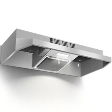 24 inch Under Cabinet Range Hood 280CFM Kitchen Vent Button Control 2 Speed LED