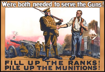 We're both need to serve the Guns 1915 VINTAGE Weltkrieg Poster Druck Kunst