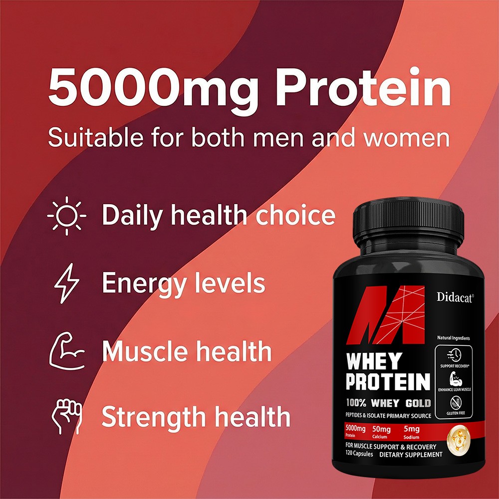 Whey Protein Capsules,100%, Maintains Muscle, Balance Muscle, Strength Health thumbnail 3
