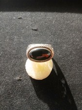 Vintage Black Onyx and 925 Sterling Siver ring