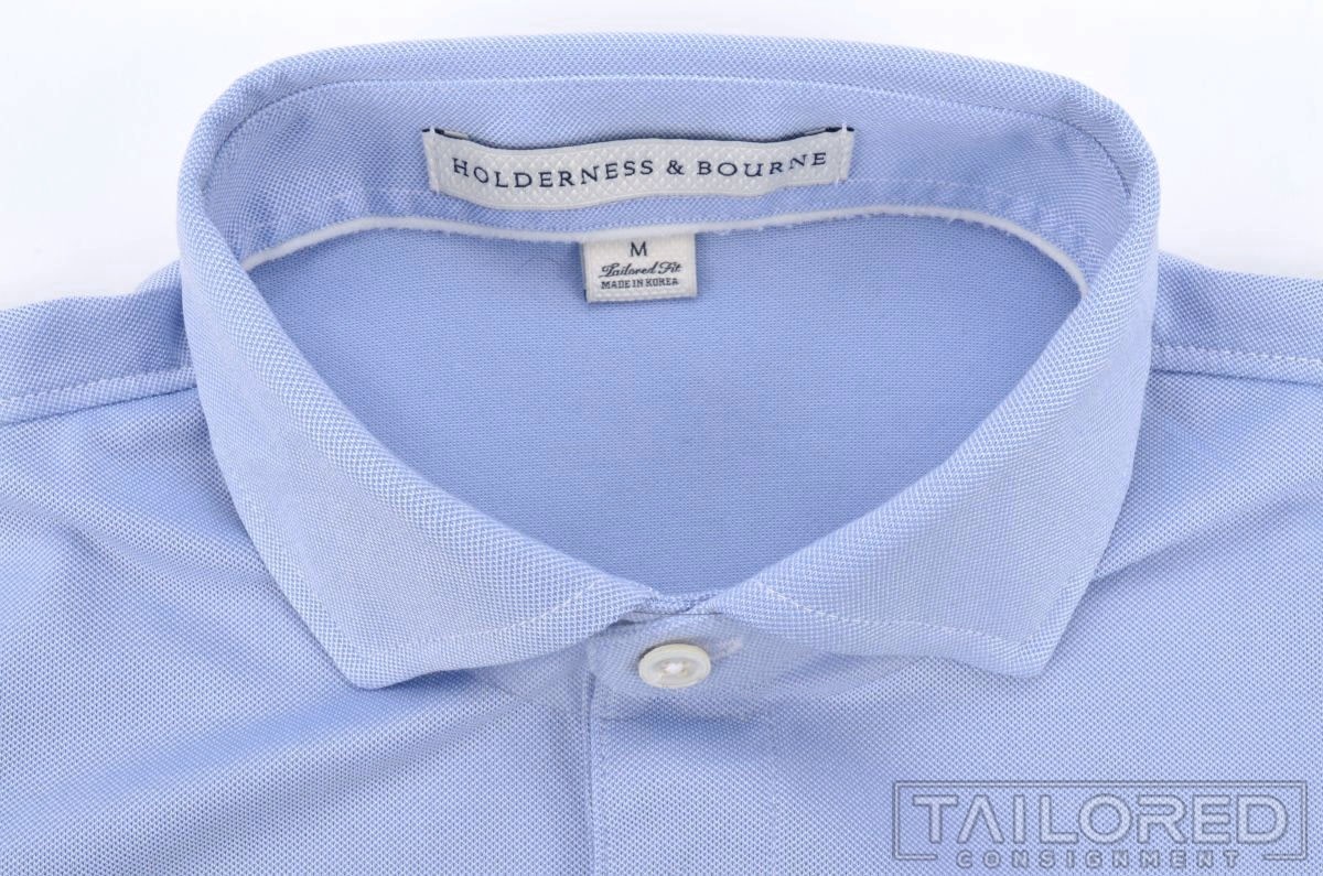 HOLDERNESS & BOURNE Solid Blue Polyester Mens Cas… - image 5