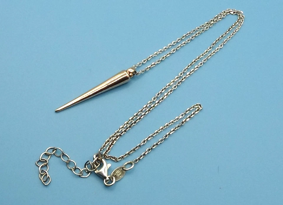 Collar colgante vintage de plata esterlina 925 italiano Dyadema de 16" a 17-3/4" Foto 3 de 4