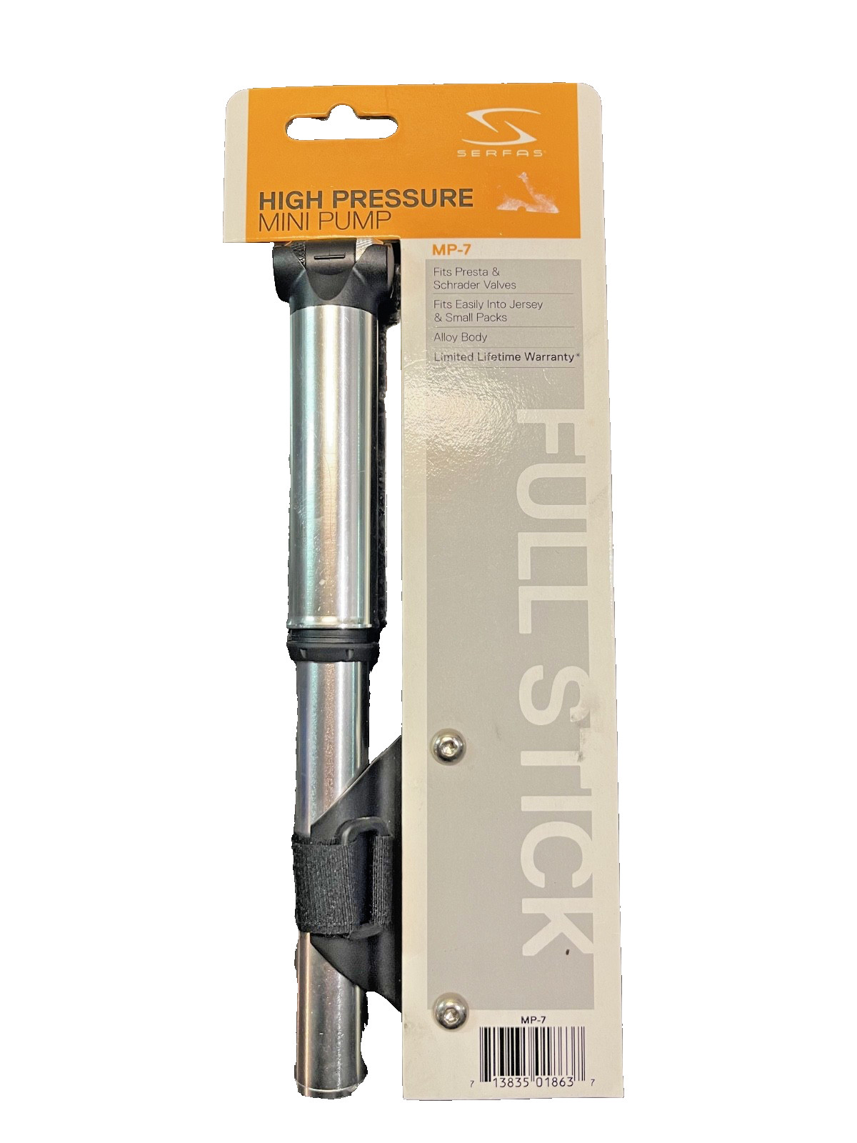NEW Serfas mini full stick BIKE pump MP-7 [fits Presta & Sch