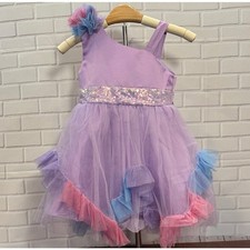Elegant Princess Purple Party Dress Size 120 US 4T-5T Tulle Bow Sequin Dress