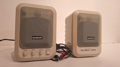 Quadral Allsonic SM41A Active 2-Way Speakers Retro Gaming Beige good Sound compl