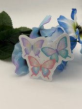 Pastel Butterfly Vinyl Sticker Waterproof Cute Iridescent Laptop Water Bottle