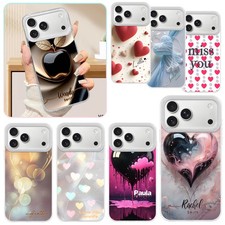 Heart Design Phone Case Personalized Acrylic Cover For iPhone 17 15 16 14 13 Pro