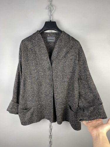 OSKA Avant Garde Wool Gray Oversized Button Blazer Jacket Size L - Picture 8 of 17