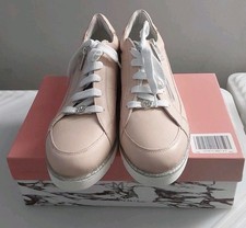 Moda In Pelle  Trainers In Cameo  Zipped Fastening Size UK 7 EU 40 QVC 