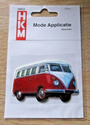 Oldtimer Bulli rot VW Bus Aufnäher  Neu