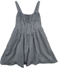 American Eagle Womens Corset Festival Mini Dress Size S Black White Gingham