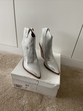 Moda In Pelle  size 41 Silver Snake Print leather Boots