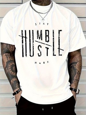 Stay Humble Hustle Hard T-Shirt | Distressed Minimalist Urban Graphic Tee