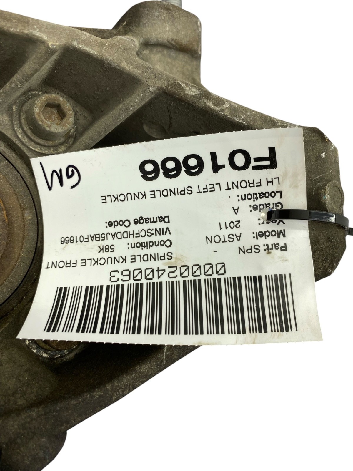 2010-2019 Aston Martin Rapide DDAJ LH FRONT LEFT SPINDLE KNUCKLE HUB *58K MILES*