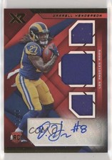 2019 Panini XR Rookie Triple Swatch Red 6/75 Darrell Henderson #225 Auto 7l6