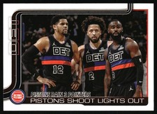 2025-26 Topps #279 Pistons Rain 3 Pointers: Pistons Shoot Lights Out Pistons
