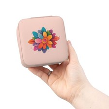 Colorful Floral Jewelry Travel Case Compact Jewelry Organizer