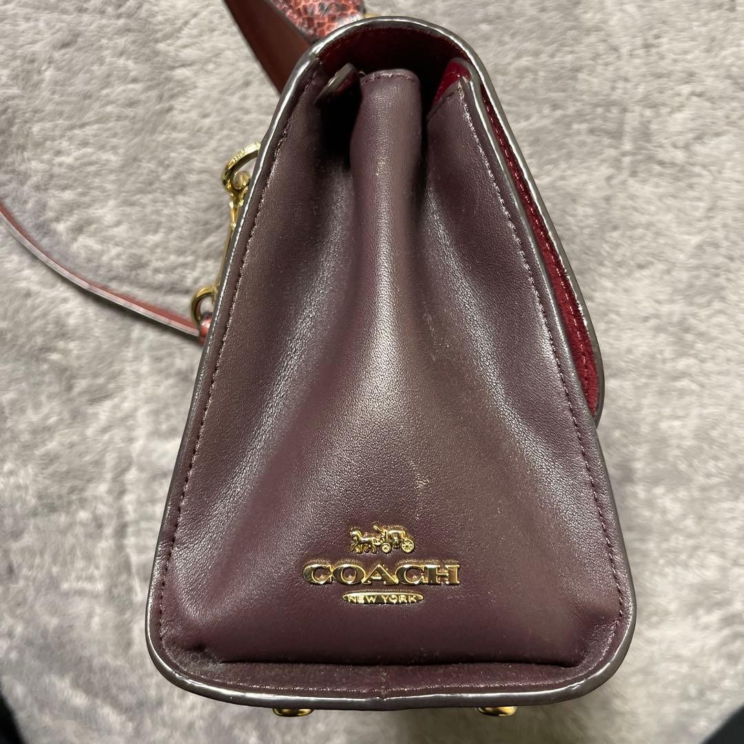 COACH Python Print Leather 2Way Shoulder Handbag … - image 10