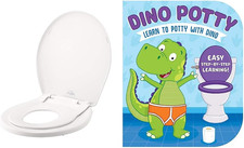 Little2Big 81SLOW 000 Toilet Seat with Built-In Potty Training Seat  Dino Potty