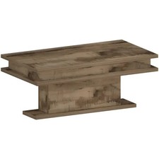 Tavolino da Caffè 100 cm Finitura Acero Rettangolare da Soggiorno