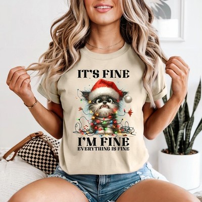 Its Fine Im Fine Everything Is Fine Damen T-Shirt lustig Weihnachten Kreatur Geschenk