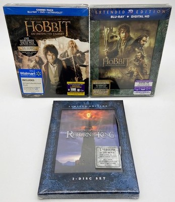 Lord of the Rings ROTK Limited + Hobbit Blu-ray Lot Sealed Extended Editions