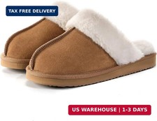 Fuzzy Slippers for Women Cozy Faux Fur House Shoes Memory Foam Slippers  Winter