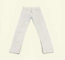BUCK MASON Jeans Mens 28x34 Maverick Slim Button Fly Black 13 oz Denim White
