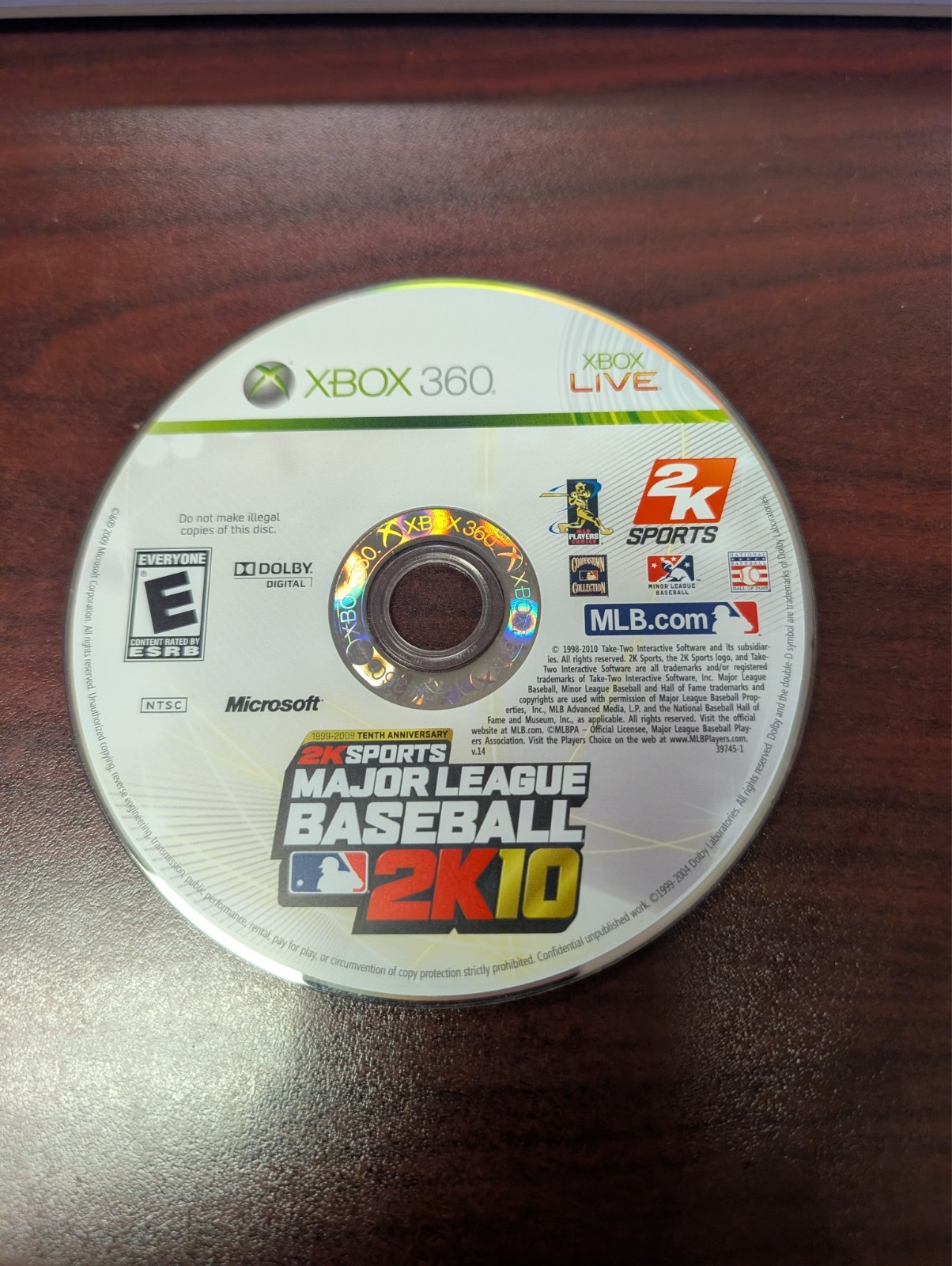 Major League Baseball MLB 2K10 (Xbox 360) NO TRACKING - DISC ONLY 6986