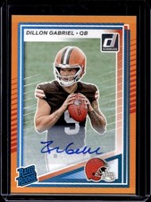 2025 Panini Donruss Dillon Gabriel Rated Rookie Auto Orange RC #316 Browns