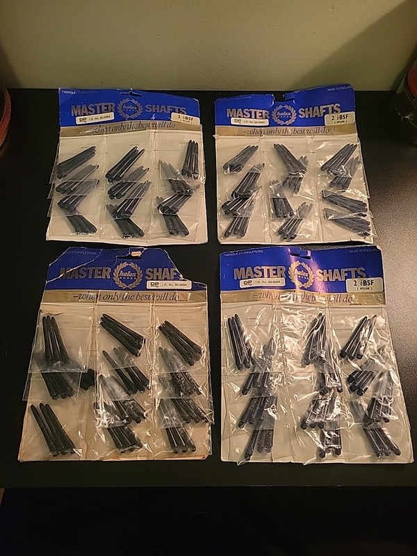 Lot Of 48 English Master Shafts Darts 2 1/4  BSF Tips 60-0084 ANGLETERRE NOS