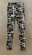 Atmosphere Printed Mid Rise Leggings Stretch Black White UK 12
