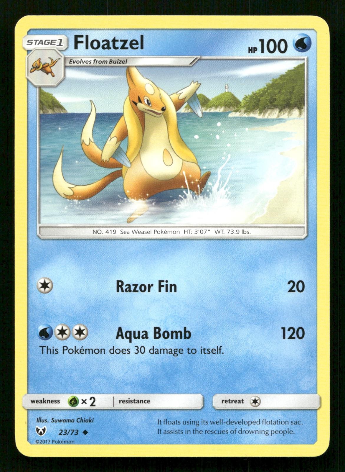 Floatzel 23/73 Shining Legends Uncommon Lightly Played