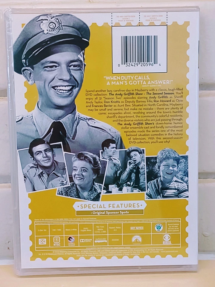THE ANDY GRIFFITH SHOW SEASON 2 (31 Episodes ) - DVD (B&W 1961 - 1962) Foto 2 de 2