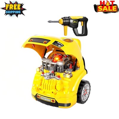 Large Truck Builder Kit Kids Mechanic Workshop Light Sound Removable Engine