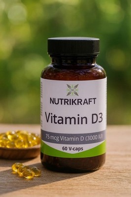 Nutrikraft - Vitamine D3 (3000 IU) 100mg 60 Kaps