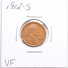 1912-S 1C Lincoln Wheat Cent in VF Condition #6673